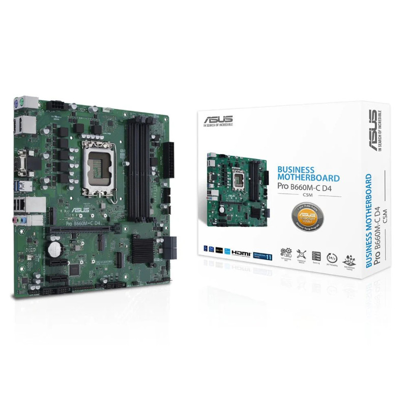 ASUS Pro B660M-C D4-CSM - DDR4 LGA 1700 Micro-ATX Intel Motherboard - اللوحة الأم